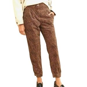 Anthropologie Kalea Trouser Jogger Pants Cheetah Print Small